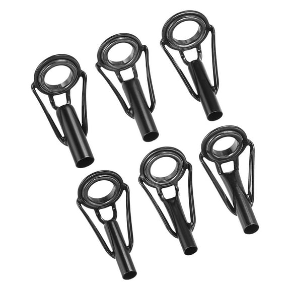 Uxcell 3-6mm Tube Dia Fishing Rod Tips Repair Kit, Stainless Steel Ring Guide for Fishing, Black 30 Pcs