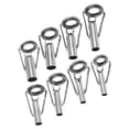thumbnail image 1 of Uxcell 3-6mm Tube Dia Fishing Rod Tips Repair Kit, Stainless Steel Ring Guide for Fishing, Black and Silver 8 Pcs, 1 of 5