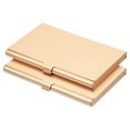 thumbnail image 1 of Uxcell 3.6x2.3x0.3 Inch Name Cards Case Alloy Business Card Holder 2 Pack Champagne Gold, 1 of 5