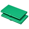 thumbnail image 1 of Uxcell 3.6x2.3x0.3 Inch Name Cards Case Alloy Business Card Holder 2 Pack Green, 1 of 5