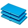 thumbnail image 1 of Uxcell 3.6x2.3x0.3 Inch Name Cards Case Alloy Business Card Holder 3 Pack Blue, 1 of 5