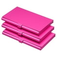 thumbnail image 1 of Uxcell 3.6x2.3x0.3 Inch Name Cards Case Alloy Business Card Holder 3 Pack Rose Red, 1 of 5