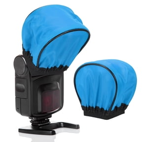 Uxcell 3.7" x 3.5" Soft Mini Flash Diffuser Cap, 2 Pack Universal Elastic Flash Diffuser Cover for Nikon DSLR Camera Flashlight, Blue