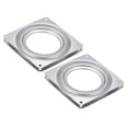 thumbnail image 1 of Uxcell 3.7inch Metal Lazy Susan Turntable Rotating Swivel square Shape Silver Tone 2pack, 1 of 6