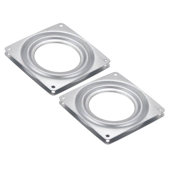 Uxcell 3.7inch Metal Lazy Susan Turntable Rotating Swivel square Shape Silver Tone 2pack