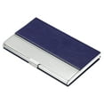 thumbnail image 1 of Uxcell 3.7x2.4x0.3 Inch PU Leather Name Cards Case Alloy Business Card Holder Blue, 1 of 5