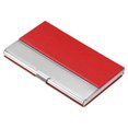 thumbnail image 1 of Uxcell 3.7x2.4x0.3 Inch PU Leather Name Cards Case Alloy Business Card Holder Red, 1 of 5