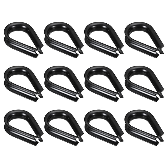 Uxcell 3/8" (10mm) Wire Rope Thimble, 12 Pack 304 Stainless Steel M10 Cable Thimbles Rigging for Lifting Hanging Securing, Black