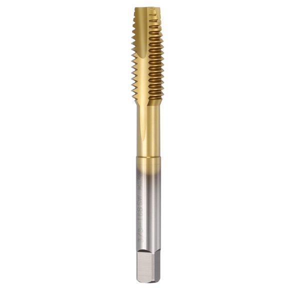 Uxcell 3/8-16 BSW Spiral Point Tap - M2 High Speed Steel Right Hand Thread Tap JIS Standard Titanium Finish Screw Thread Milling Machine Taps Threading Tapping