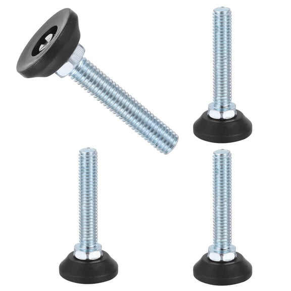 Uxcell 3/8"-16 Thread Furniture Feet Levelers, 4 Pack 50mm l Adjustable Furniture Feet Screw in Threaded Leveling Leg Screw on Chair Foot Glides Leveling for Table Chair Cabinet Black