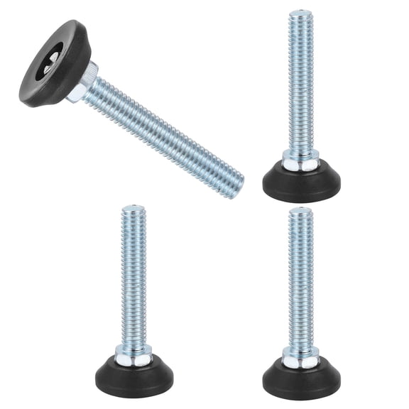 Uxcell 3/8"-16 Thread Furniture Feet Levelers, 4 Pack 75mm l Adjustable Furniture Feet Screw in Threaded Leveling Leg Screw on Chair Foot Glides Leveling for Table Chair Cabinet Black