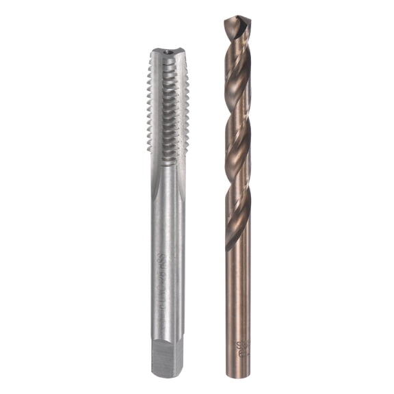 Uxcell 3/8-16 UNC Straight Flute Tap and 7.9mm Drill Bit Set M35 Cobalt High Speed Steel