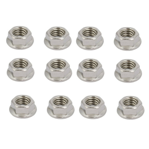 Uxcell 3/8"-16 UNC Thread 304 Stainless Steel Hex Serrated Flange Nut Fastener (12-pack)