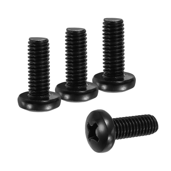 Uxcell 3/8-16 x 1" Pan Head Machine Screws, 10 Pcs 304 Stainless Steel Screws for Cabinet Drawer Knob Pull, Black Oxidation
