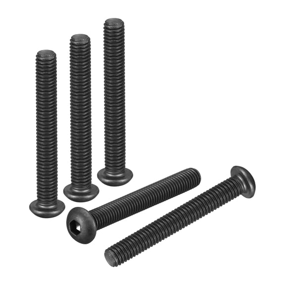 Uxcell 3/8"-16x3" Button Head Socket Cap Screws - 5Pack - Good for Road Bicycle, Mountain Bike, Auto, Motorcycle - Carbon Steel Black Oxide - Hex Drive Fasteners