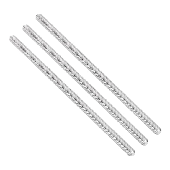 Uxcell 3/8"-24 UNC 304 Stainless Steel Fully Threaded Rod, 3Pcs 7.9" Length Long Threaded Screw Right Hand Threads All Threaded Rod Studs for Anchoring Bolt, Clamps, Hangers and U-Bolts