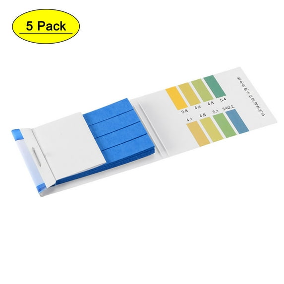 Uxcell 3.8-5.4 Indicator 80 in 1 Testing Alkaline Acid PH Test Strip 5 Pack