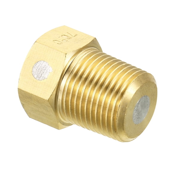 Uxcell 3/8" BSPT Brass Fuse Plug Brass Fusible Melt Plug 76 Celsius Degree Style 1, Brass Tone