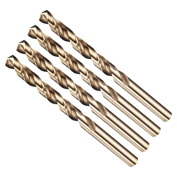 Uxcell 3/8"" Drill Bit Straight Shank 4241 HSS Gold Finish, 4pcs