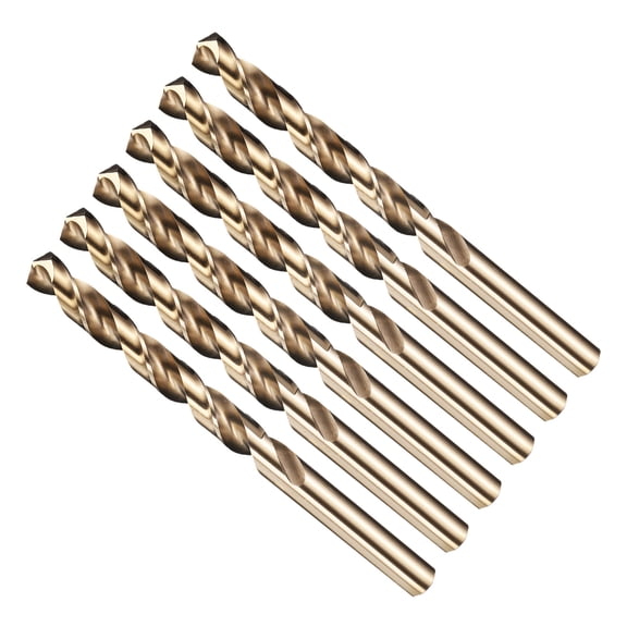 Uxcell 3/8"" Drill Bit Straight Shank 4241 HSS Gold Finish, 6pcs