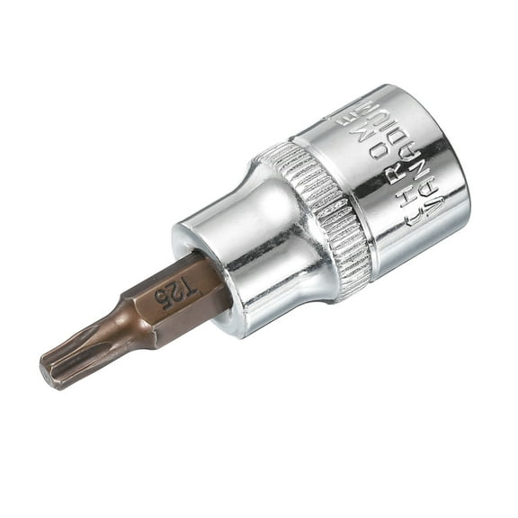 Uxcell 3/8" Drive x T25 Torx Bit Socket, S2 Steel Bits, CR-V Sockets 48mm Length (For Hand Use Only)