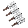 thumbnail image 1 of Uxcell 3/8" Drive x T30 Torx Bit Socket, S2 Steel Bits, CR-V Sockets 48mm Length (For Hand Use Only) 4 Pack, 1 of 7