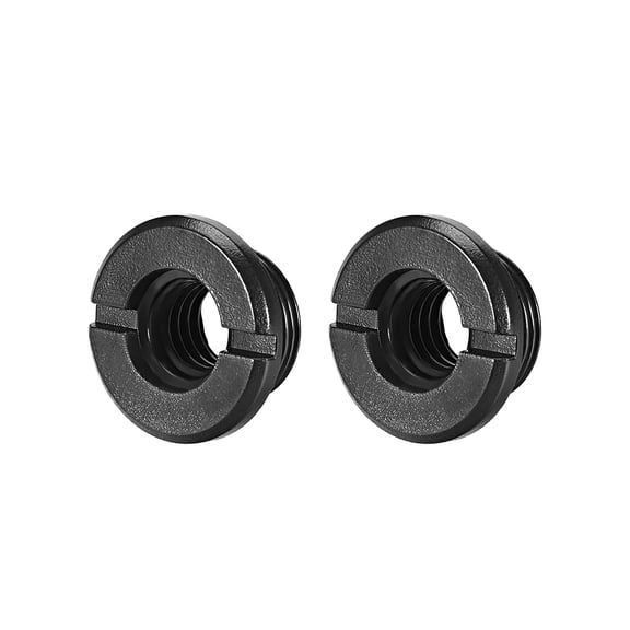 Uxcell 3/8 Female To 5/8" Male Threaded Screw Adapter For Mic Stand Plastic Black 2 pcs