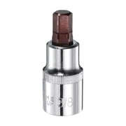 Uxcell 3/8" Hex Bit Socket 1/2" Square Drive SAE Extension Impact Bit Power Nut Driver Set S2 & CR-V Steel Socket Ratchet Wrench Bits