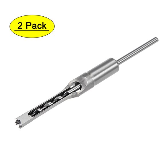 Uxcell 3/8" Hollow Chisel Mortiser Carbon Steel Square Hole Drill Bit 2Pack