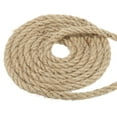 thumbnail image 1 of Uxcell 3/8 Inch 49.2 Feet Jute Rope Natural Manila Rope 4 Strand Twisted Thick Heavy Twine Rope, 1 of 5