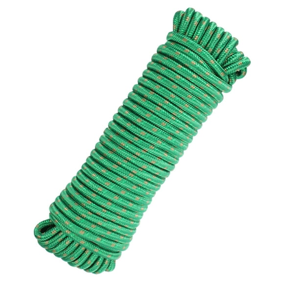 Uxcell  3/8 Inch 90 Feet Polypropylene Rope,Solid Braided Utility Rope for Camping,Flag Pole,Clothesline,Outdoor,Green/Gray