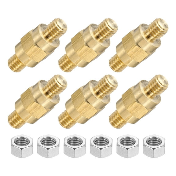 Uxcell 3/8 Inch Battery Terminal Charging Posts Battery Terminal Connector Post Adapter 3/8-16UNC Inch Thread Stud 6 Pack