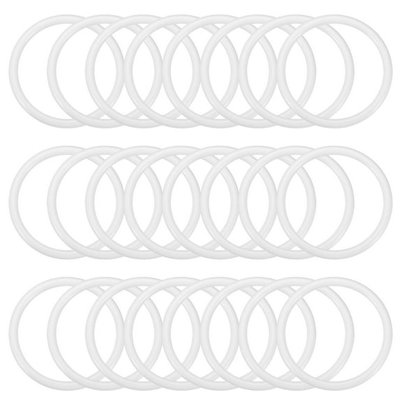Uxcell 3.8 Inch Dream Catcher Rings, 24 Pcs Plastic Macrame Wreath Floral Round Ring Hoop, White