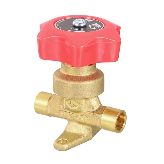 Uxcell 3/8 Inch Gas Valve Forged Brass One-way Hand Valve Manual Stop Valve Fitting for Gas Connector Air Conditioning HVAC Refrigeration