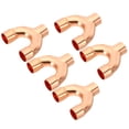 thumbnail image 1 of Uxcell 3/8 Inch ID Copper Fitting, 5 Pcs 3 Way Y Type 99.9% Pure Copper Pipe Fitting Welding Connection for HVAC, 1 of 5