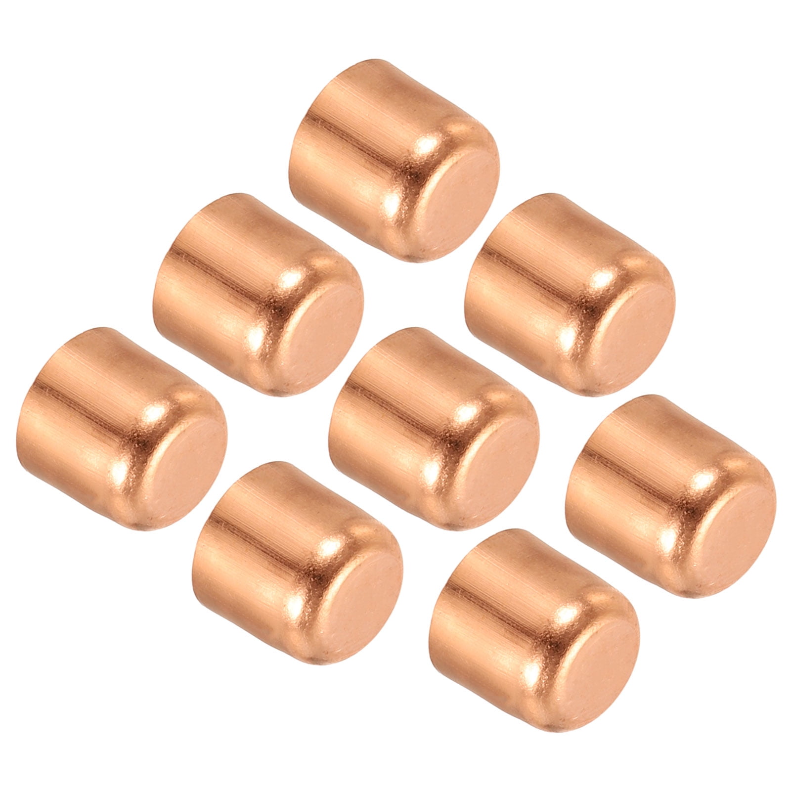 Uxcell 3/8 Inch ID Copper Pipe End Cap, 8 Pack Copper Fitting Cap Sweat