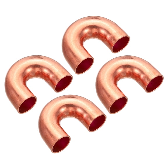 Uxcell 3/8 Inch OD 27x19mm Elbow Copper Pipe Fitting 180 Degree U Shape Welding Sweat Solder Connection 4 Pack