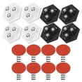 thumbnail image 1 of Uxcell 3/8 Inch Self Adhesive Paste Caster Wheels 8 Set 360 Degree Low Profile Swivel Universal Wheel, White/Black, 1 of 7