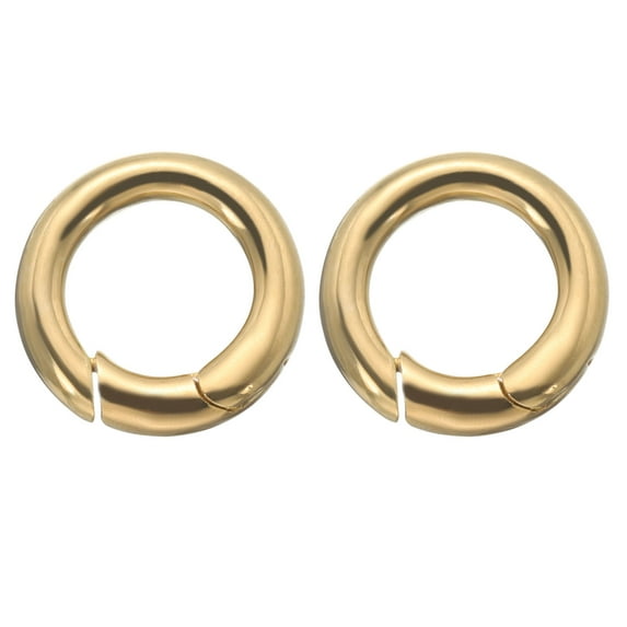 Uxcell 3/8 Inch Spring O Rings, 2Pcs Brass Trigger Spring Keyring for DIY Craft Purse
