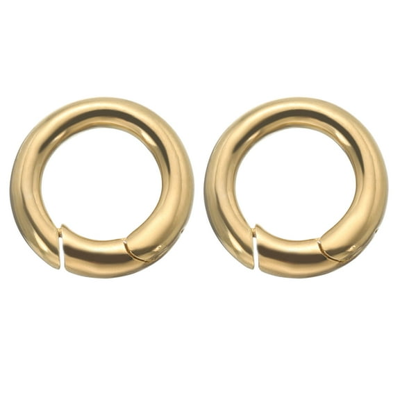 Uxcell 3/8 Inch Spring O Rings, 2Pcs Brass Trigger Spring Keyring for DIY Craft Purse