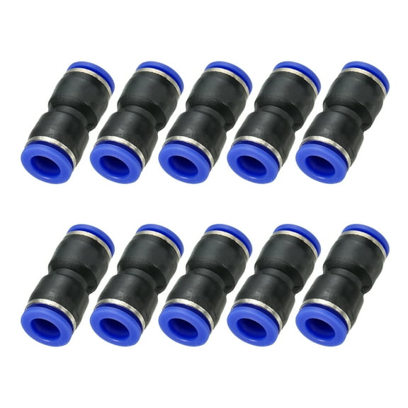 Uxcell 3/8 Inches Push to Connect Fittings, 10Pcs Plastic Air Line Fitting Quick Release Pneumatic Connectors