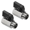 thumbnail image 1 of Uxcell 3/8 NPT Brass Mini Ball Valve, 2 Pack NPT Female to Male Shut-Off Valve for Pipe Coupler Connector, Black, 1 of 5