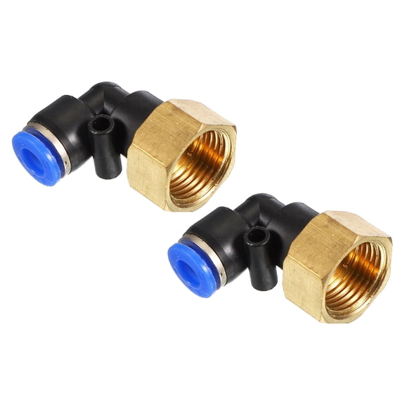 Uxcell 3/8" Push to Connect Fitting 2 Pack PT Female Thread 90 Degree Connect 6mm Tubing Elbow Adapter