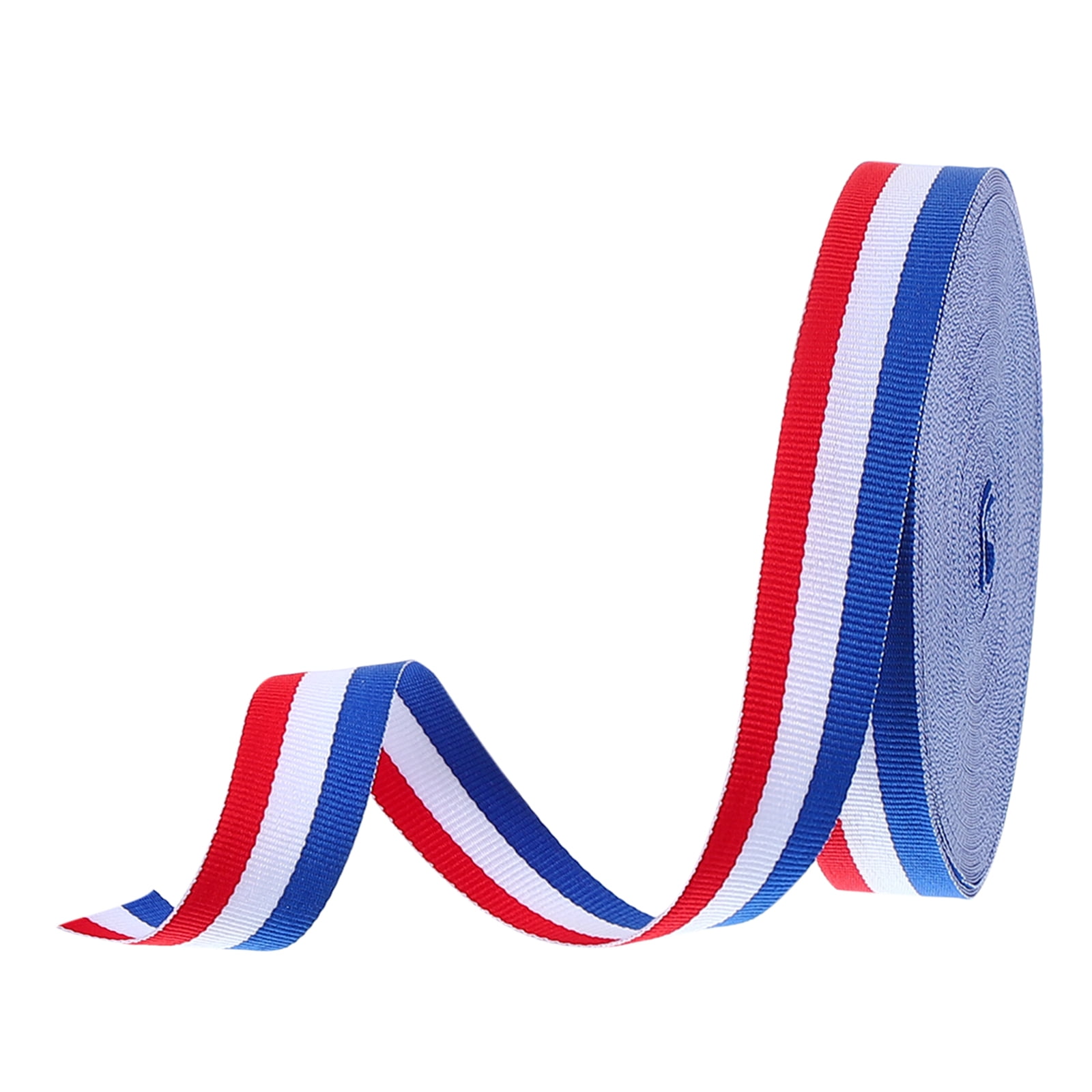 Uxcell 6/8" Red White Blue Striped Grosgrain Ribbon 25 Yard Polyester Stripe Ribbon