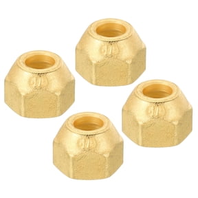 Uxcell 3/8 SAE Thread Brass Flare Cap 45 Degree Flared Tube Fitting Nut Hydraulic Pipe Fitting Matte 4 Pack