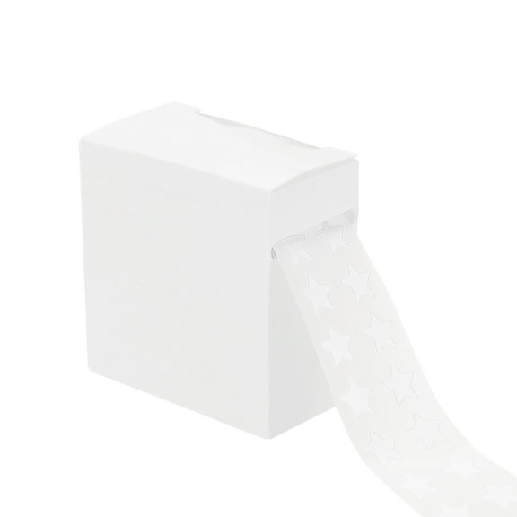 Uxcell 3/8" Star Stickers Roll, 1000 Pcs Self-Adhesive Reward Stickers for Classroom Teacher Supplies and DIY Craft, White
