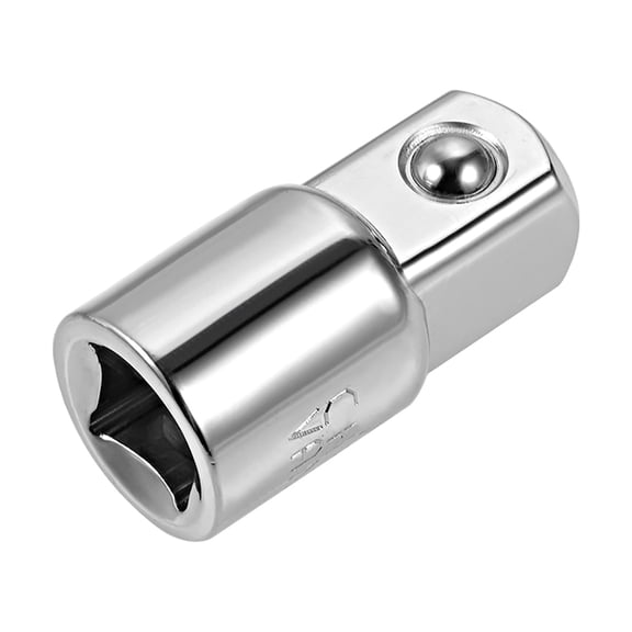 Uxcell 3/8" x 1/2" Female to Male Drive (F) x (M) Socket Adapter Chrome Steel Silver Tone 1Pc