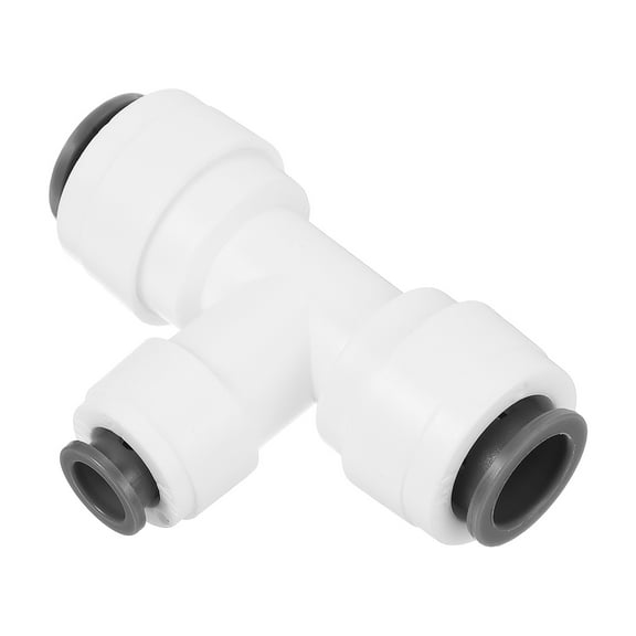 Uxcell 3/8" x 1/4" Push to Connect Tee Fittings T Shape Reducing Water Line Fitting, White