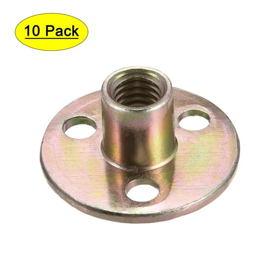 Uxcell 3/8"x36x2.5mm Brad Hole Tee Nut Carbon Steel Zinc Plated 10 Pack