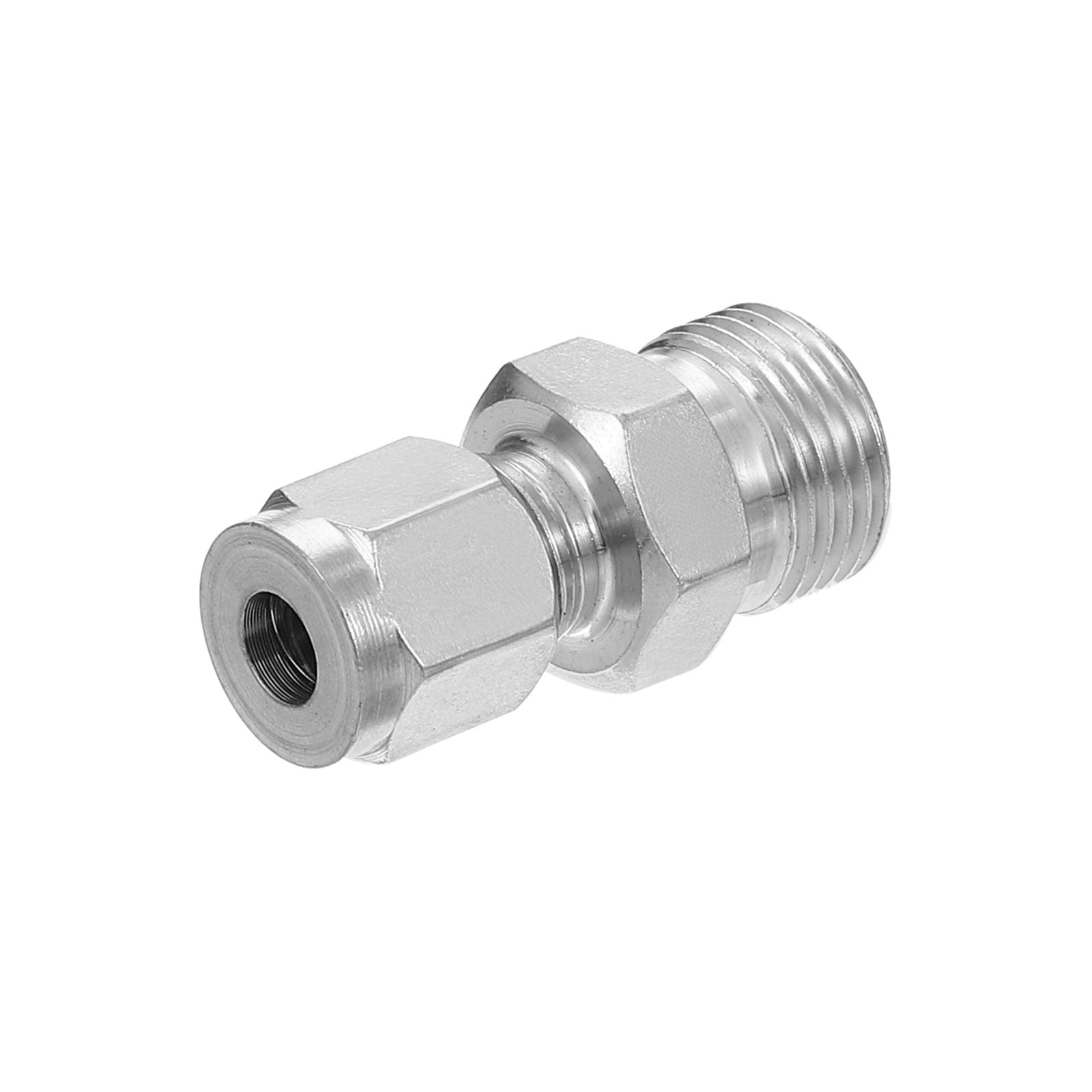 Uxcell 3/8G x 6mm Stainless Steel Compression Tube Fitting with Double ...